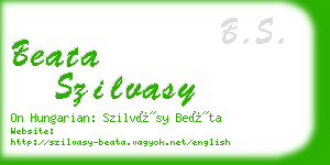 beata szilvasy business card